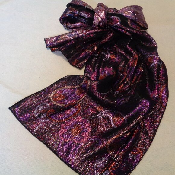 PURPLE PAISLEYS SHINE METALLIC SCARF - Picture 1 of 3